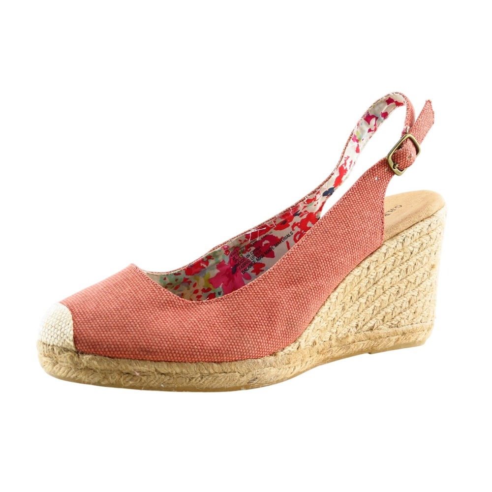 G.H. Bass &‎ Co. Size 8 M Pink Slingback Fabric Women Sandal Shoes